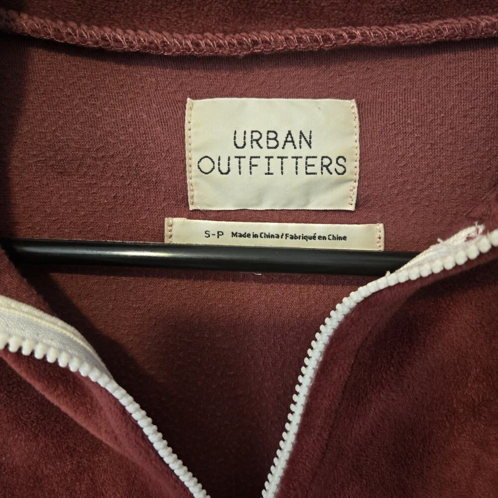 Vintage Y2K Womens‎ Velour Cropped Jacket Wine Rust Red Track Jacket Size Small - Picture 4 of 4